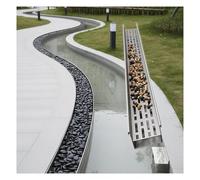 ZHENGQIAN Caniveau Exterieur Système de Caniveau de Terrasse pour,Caniveau Extérieur Décoratif 1 m,Évacuation des Eaux de Ruissellement,Grille perméable en béton Kit(H10*W20CM/H3.94*W7.87IN)