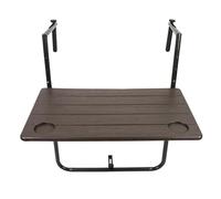 ZHENGQIAN Table de Balcon Rabattable,Table Suspendue,Petite Table Pliante for terrasse,Table Pliante multifonctionnelle de Loisirs,Convient aux rampes de 6,7 cm à 14,8 cm(Brown)