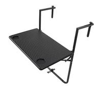 ZHENGQIAN Table de Balcon Rabattable,Table Suspendue,Petite Table Pliante for terrasse,Table Pliante multifonctionnelle de Loisirs,Convient aux rampes de 6,7 cm à 14,8 cm(Black)