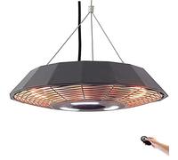 ZHENGRUI Chauffage Plafond Suspendu,Chauffage Terrasse Électriques Radiateur Infrarouge Extérieur Étanche Économie Énergie Silencieux,Black240V2000W