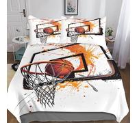 ZHENGYUU Panier de Basket Housses De Couettes 3D Imprimé des Sports pour Adultes Et Enfants Housse De Couette E avec Fermeture À Glissière Parure De Lit avec Taies Microfibr 3 Pièces King(220x240cm)