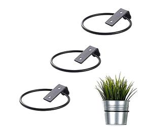 ZhengZ Lot de 3 Supports Muraux en Fer pour Pots de Fleurs,Support de Pot de Fleur Pliable en Métal, Mur de Support de Pot de Fleur Extérieur de Jardin à la Maison (4 inch)