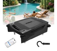 zhenmaster Aspirateur Piscine Connecté Solaire & Batterie 2500mAh - Robot Skimmer Bluetooth IPX7, Nettoyage Automatique 6h, pour Piscines Sel & Chlore, Panier 3.4L