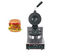 zhenmaster Barbecue à hamburger UFO antiadhésif, température : 50 à 300 °C, 1 300 W, avec Tef-lon, idéal pour le café, la cuisine et le chariot de restauration, design rotatif (tête unique)