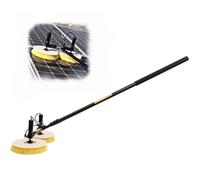 zhenmaster Brosse de Nettoyage Panneau Solaire - Tête Double Motorisée, Rotation Automatique, Manche Long Télescopique, Idéal pour Panneaux & Fenêtres(Mains Electricity,3.5M)