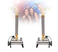 zhenmaster Can-on à Confettis Haute Puissance Pack de 2 Machine à Confettis Professionnelle avec Télécommande Sans Fil, avec Angle Réglable, Design Autoportant pour Événements de Mariage, Fête, Scène