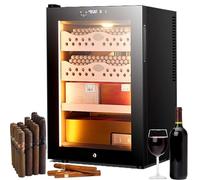 zhenmaster Cave À Cigares Réfrigérée 50l Avec Humidité Constante 60-80%, Température Réglable 16-23°C, Hygromètre Numérique, Cèdre Espagnol, Circulation D’Air 360°, Cadeau Homme(Cigarcabinet)