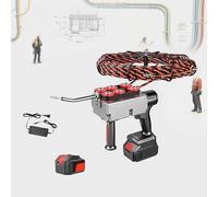 zhenmaster Machine de Passage de câble brushless avec Batterie 25000/37500mAh | Enrouleur Automatique pour électricien | Jusqu’à 40m/Min + câble 15M/30M(25000mah,30m-Line)
