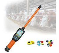 zhenmaster Scanner D’Identification D’Animal De Ferme De 134,2 kHz, Identificateur D’étiquette Portatif Rechargeable, Longue Tige De 80 Cm pour Atteindre Facilement Le Bétail, 20000 Étiquettes