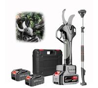 zhenmaster Sécateur Rechargeable Sans Fil SK5 - Lame Tranchante 60mm, Coupe 78mm - Utilisation en Jardin, Parc, Vigne - Manche Réglable, Affichage LCD, Outil Complet(Withpole)