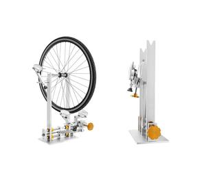 zhenmaster Support De Voilage pour Vélo, Largeur De Moyeu Réglable De 55 À 200 Mm, Clé À Rayons Multi-Tailles pour Nipples 10-15G, Support D’Entretien Portable pour VTT Et Vélo De Route(Gold)