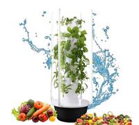 zhenmaster Système hydroponique Vertical Intelligent avec lumières LED et Pompe - Potager d’intérieur pour Herbes, légumes, Fruits - Matériau ABS sans BPA - Jusqu’à 36 Plantes(36Holes+LED)