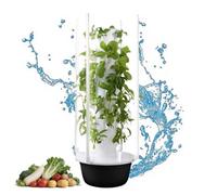 zhenmaster Tour hydroponique à étages avec éclairage LED et Pompe - Système d’arrosage Circulaire pour Culture d’Herbes, Fraises, salades - 36 Trous - pour intérieur ou extérieur(36Holes+LED)