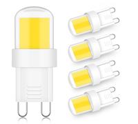 ZHENMING Ampoule LED G9 4W, équivalen 40W halogène, Mini COB Ampoule LED G9 Blanc chaud 6000K, 400lm, CRI 85, Non-dimmable, 230V, Économie d'énergie, Base en céramique, Culot G9 Standard, 5 Pièces