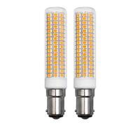 ZHENMING Lot de 2 lampes LED B15D 230 V blanc chaud pour machine à poser 7,5 W remplacement 120 W 100 W 70 W halogène 1150 lm 3000 K non variable Ampoule PC transparente