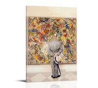 ZHENMU - Impression sur toile - The Connoisseur de Norman Rockwell - Art mural - Idée cadeau - Esthétique - 60 x 90 cm - Salle de séjour