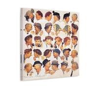 ZHENMU Impression sur toile The Gossipso de Norman Rockwell - Décoration murale - Décoration de chambre à coucher - Cadeau - 40 x 40 cm