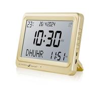 ZHENNB Azan Petite horloge numérique avec double haut-parleurs et fonction snooze ABS LCD prière installation simple pour musulmans