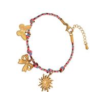 ZHENNB Élégant cordon tressé avec pendentif soleil, lune, étoile et étoile en acier inoxydable robuste, tenue décontractée, tenue élégante, collier à breloques étoile et lune, taille unique, Comme