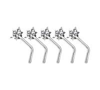ZHENNB Lot de 5 piercings de nez pratiques et robustes en alliage avec zircones cubiques, AB color straight ro, Comme décrit, Comme décrit.