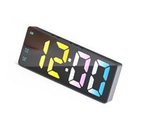 ZHENNB Réveil LED avec surfaces miroir Affichage de la température et de la date Alimenté par piles USB Accessoires de bureau à domicile Contrôle vocal Horloge numérique LED