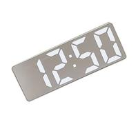ZHENNB Réveil numérique avec lecture de la température, affichage LED lumineux, opérations silencieuses, format 12/24 heures, fonction répétition, horloge de bureau silencieuse