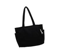 ZHENNB Sac à main simple pour femme - Sac à main assorti sous les bras - Grande capacité - Épaule pour l'école - Velours côtelé - Grande capacité - Épaule, Noir , One Size