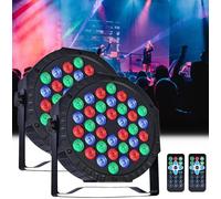 ZHENNBY Lumière de Scène Par LED 36 Lampe RGB Lumiere DJ Fête Eclairage de Scène DMX avec Télécommande Éclairage de Scène pour Disco Soiree Mariage Lumière d'ambiance Bar Noël Halloween - 2 pack
