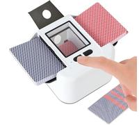 ZHENNBY Melangeur de Carte Électronique, Mélangeur de Cartes Trieur de Carte Automatic Card Shuffler 1-2 Ponts Melangeur de Cartes à Jouer pour UNO, Blackjack, Belote, Tarot, Texas Hold’em - Blanc