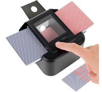 ZHENNBY Melangeur de Carte Électronique, Mélangeur de Cartes Trieur de Carte Automatic Card Shuffler 1-2 Ponts Melangeur de Cartes à Jouer pour UNO, Blackjack, Belote, Tarot - Noir
