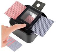 ZHENNBY Melangeur de Carte Électronique, Mélangeur de Cartes Trieur de Carte Automatic Card Shuffler 1-2 Ponts Melangeur de Cartes à Jouer pour UNO, Blackjack, Belote, Tarot, Texas Hold’em - Noir