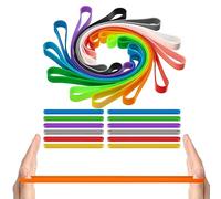 Zhenp 24 Pièces Bandes d'Emballage en Caoutchouc Colorées, 12 Couleurs, Bandes de Caoutchouc d'Emballage de Livres, 200 mm/7,87 Pouces, Bandes Élastiques en Silicone Colorées, pour Livre, Cahier