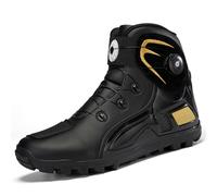 ZHENSI Bottes De Moto Imperméables Et Antidérapantes Homme Idéales pour La Route La Rue Les Courses en Plein Air Le Trekking,Jaune,43 EU