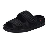 ZHENSI Chaussons pour Diabétiques pour Hommes Et Femmes Extra Larges Réglables Pieds Gonflés Chaussures Bout Ouvert Respirant Antidérapant,Noir,42 EU