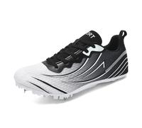 ZHENSI Chaussures À Pointes pour Femmes Baskets De Course pour Sprint Saut Athlétisme Athlétisme,Noir,42 EU