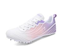 ZHENSI Chaussures À Pointes pour Femmes Baskets De Course pour Sprint Saut Athlétisme Athlétisme,Violet,37 EU