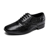 ZHENSI Chaussures Danse Latine Hommes Chaussures Salon Oxford Cuir À Lacets | Talon Bas Semelle Caoutchouc Motif Imprimé Entraînement Et Spectacle Pour Soirées Swing Tango Salsa Danse De Caractère
