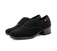 ZHENSI Chaussures Danse Latine Hommes Toile Semelle Caoutchouc pour Salon | Talon Bas Antidérapant Respirant Confortable Pour La Salsa, Le Tango Et Les Soirées Dansantes
