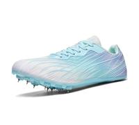 ZHENSI Chaussures D'athlétisme Unisexes Enfants Chaussures À Pointes Professionnelles en Maille Confortables pour Les Courses De Sprint,Bleu,35 EU