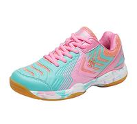 ZHENSI Chaussures De Badminton pour Femmes Baskets De Sport D'intérieur Légères Et Antidérapantes,Rose,38 EU