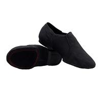 ZHENSI Chaussures De Danse Jazz, Chaussures Plates De Ballet Modernes pour Femmes Toile À Semelle Fendue pour Intérieur Et Extérieur,Noir,36 EU