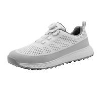 ZHENSI Chaussures De Golf pour Hommes Casual Spikeless Sneakers Mesh Respirant Été,Argent,41 EU