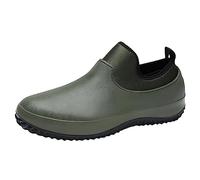 ZHENSI Chaussures De Pluie pour Hommes Chaussures De Chef À Enfiler EVA Imperméable Antidérapant Résistant À l'huile Restaurant Cuisine Chaussures De Travail,Vert,40 EU