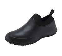 ZHENSI Chaussures De Pluie pour Hommes Chaussures De Chef À Enfiler EVA Imperméable Antidérapant Résistant À l'huile Restaurant Cuisine Chaussures De Travail,Noir,40 EU
