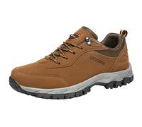 ZHENSI Chaussures De Randonnée pour Homme Taille Basse Baskets De Marche en Plein Air Antidérapantes Amortissement Voyage Sentier Trekking Chaussures,Marron,49 EU
