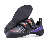 ZHENSI Chaussures d'escalade Hommes Enfants Modèle débutant pour l'escalade de Bloc en Intérieur Et en Extérieur Elles sont Dotées d'une Double Sangle Antidérapante,Violet,33 EU