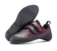 ZHENSI Chaussures d'escalade Hommes Enfants Modèle débutant pour l'escalade de Bloc en Intérieur Et en Extérieur Elles sont Dotées d'une Double Sangle Antidérapante,Rouge,35 EU
