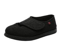 ZHENSI Pantoufles Femmes Diabétiques, Chaussures Réglables pour Pieds Larges Et Gonflés Pantoufles De Jardin Plates Antidérapantes en Mousse À Mémoire De Forme,Noir,39 EU