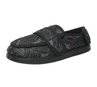 ZHENSI Pantoufles Réglables Femmes, Chaussures pour Diabétiques Aux Pieds Enflés Pantoufles Chaudes Antidérapantes en Mousse À Mémoire De Forme Large,Noir,35 EU
