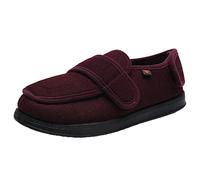 ZHENSI Pantoufles Réglables Femmes, Chaussures pour Diabétiques Aux Pieds Enflés Pantoufles Chaudes Antidérapantes en Mousse À Mémoire De Forme Large,Rouge,40 EU